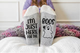 I'm Just Here for the BOOS, Halloween Socks for men, Halloween socks for women, Halloween costume, Halloween party favor, men's costume