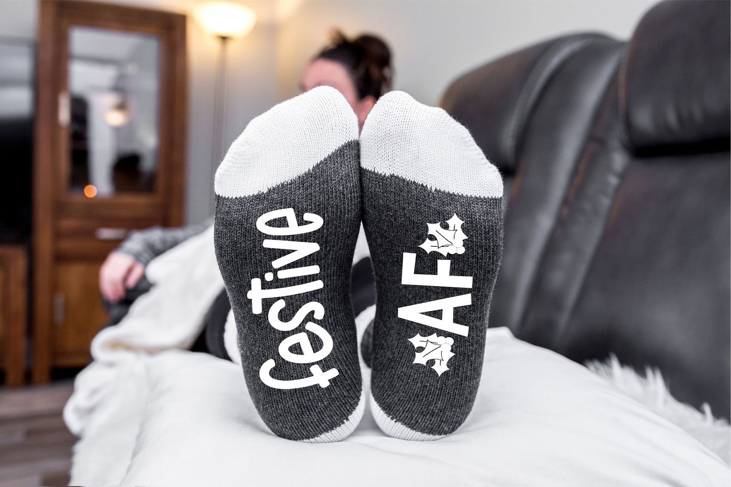 FESTIVE AF, Funny Christmas Socks, Sock exchange, Christmas gift