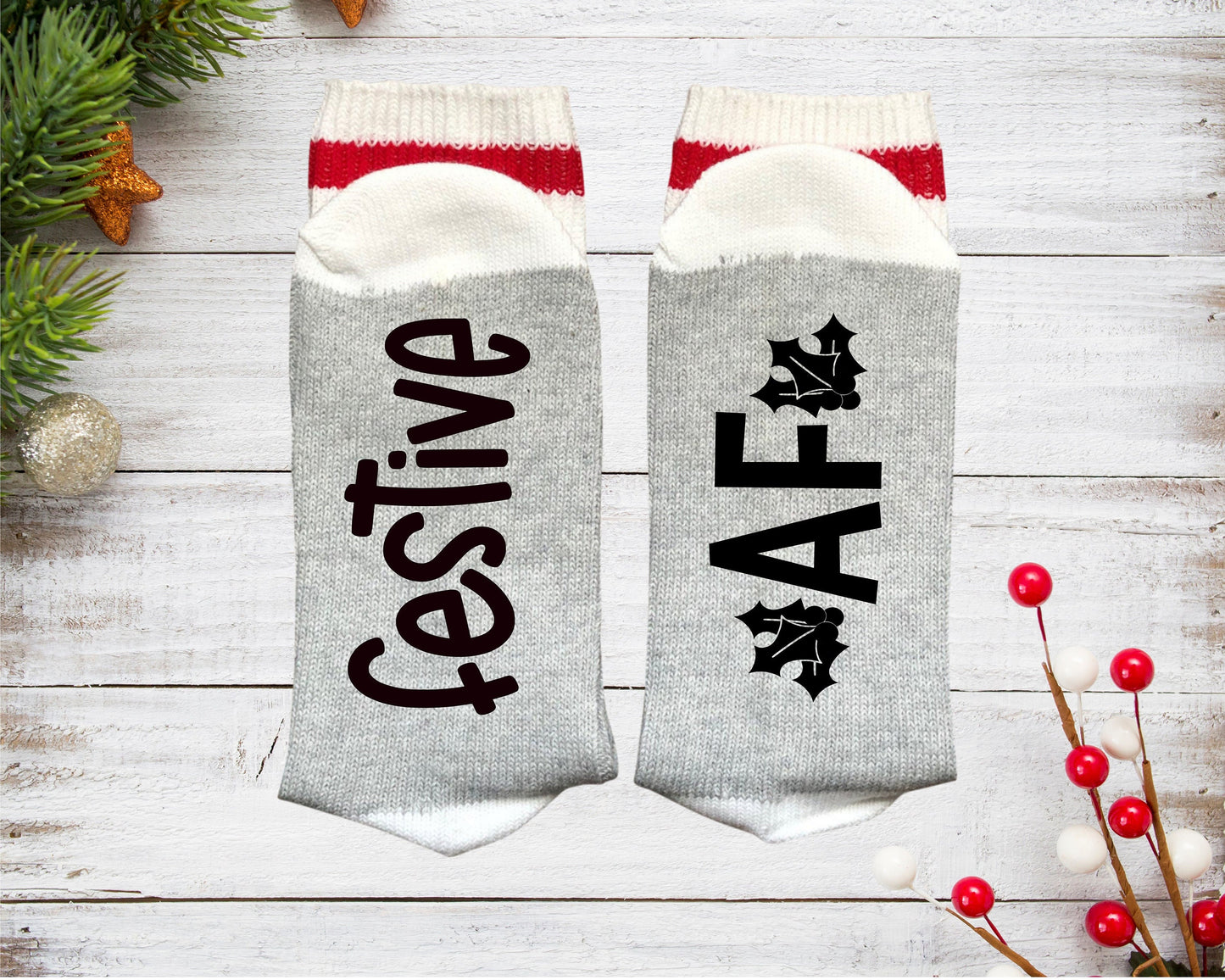 FESTIVE AF, Funny Christmas Socks, Sock exchange, Christmas gift
