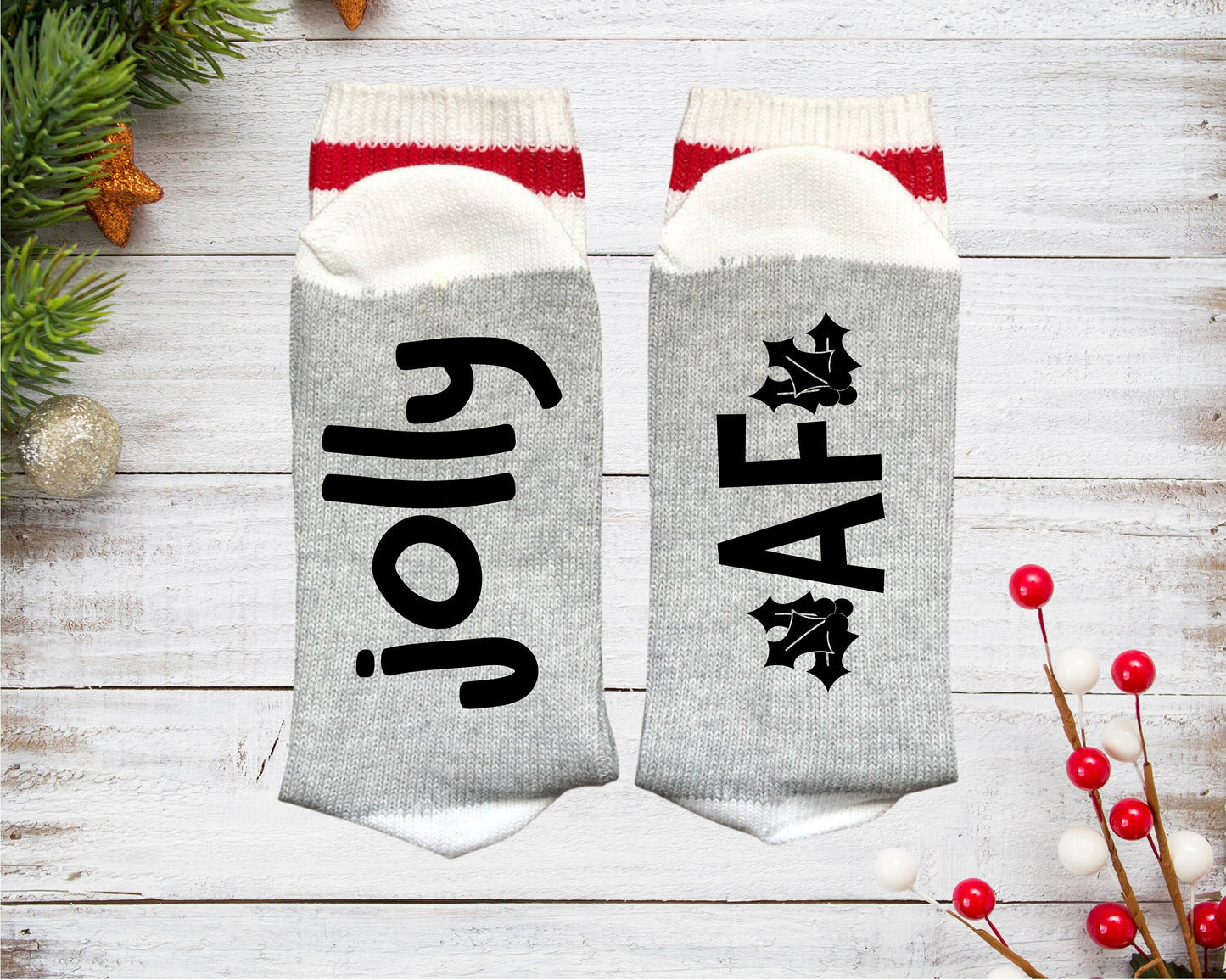 Jolly AF Funny Christmas Socks, Christmas sock exchange, stocking stuffer