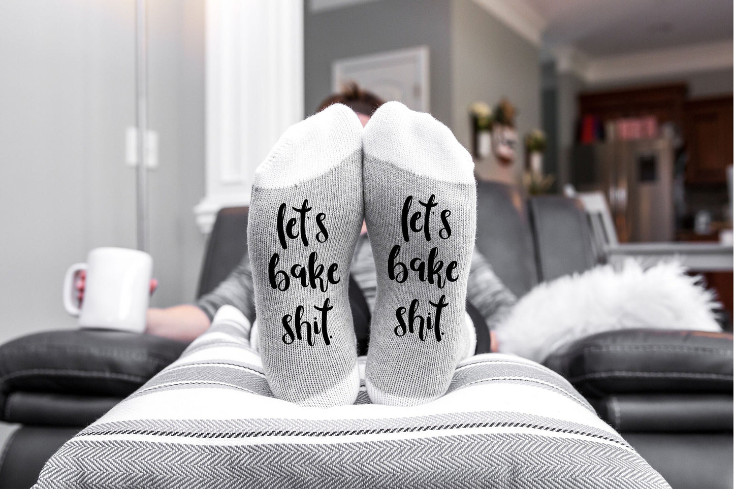 Let's Bake Shit, funny socks, Gift for baker, Christmas Gift, gift for coworker, gift for grandmother, gift for mom, Christmas baking
