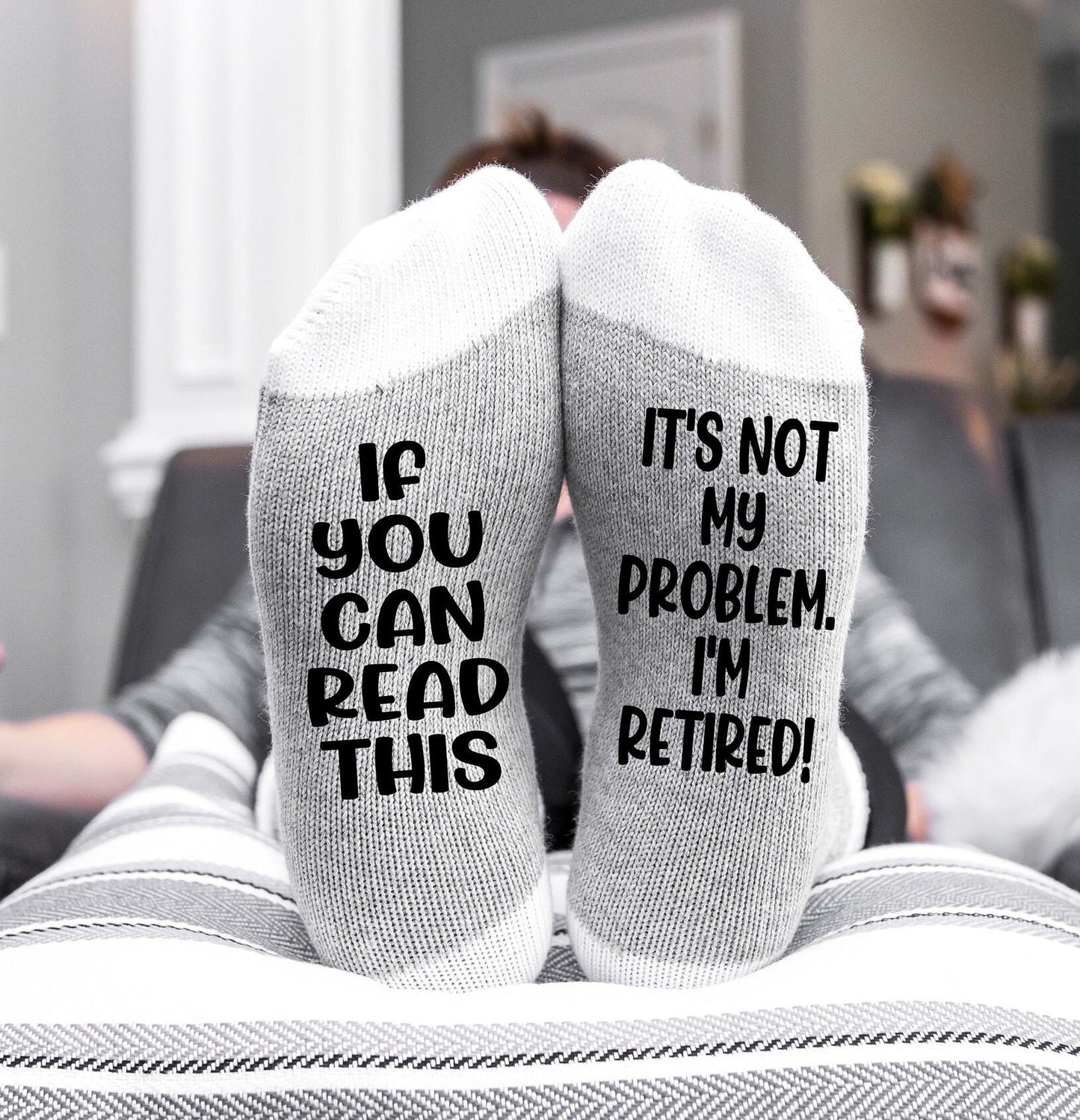 Retirement gift, retirement gift for coworker, funny retirement gift, It's not my problem, I'm retired socks, gift for boss