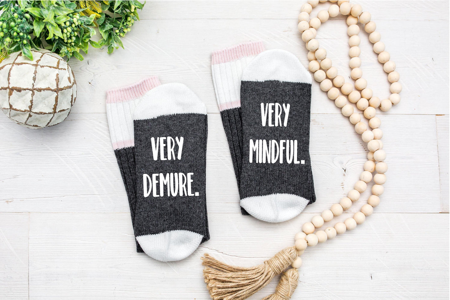 Very Demure Very Mindful Socks, Birthday gift for her, Trendy Socks, Trendy sayings, Funny Socks