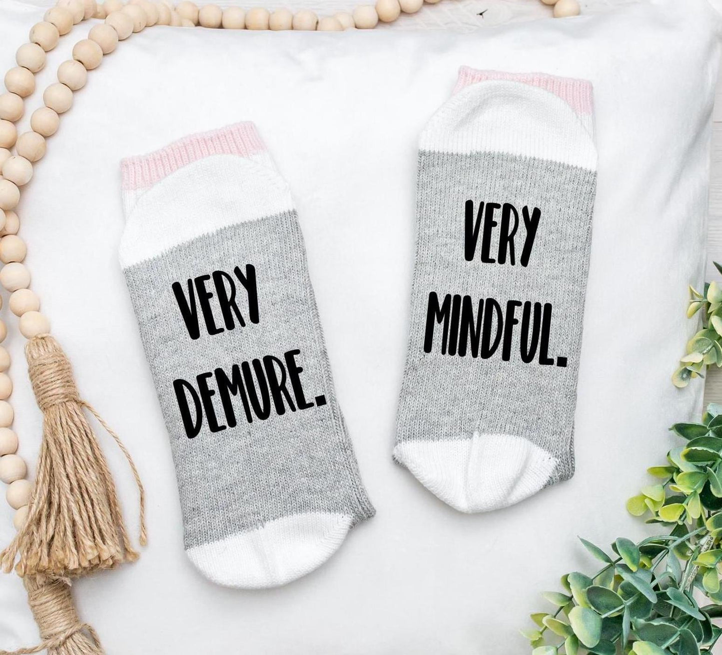 Very Demure Very Mindful Socks, Birthday gift for her, Trendy Socks, Trendy sayings, Funny Socks