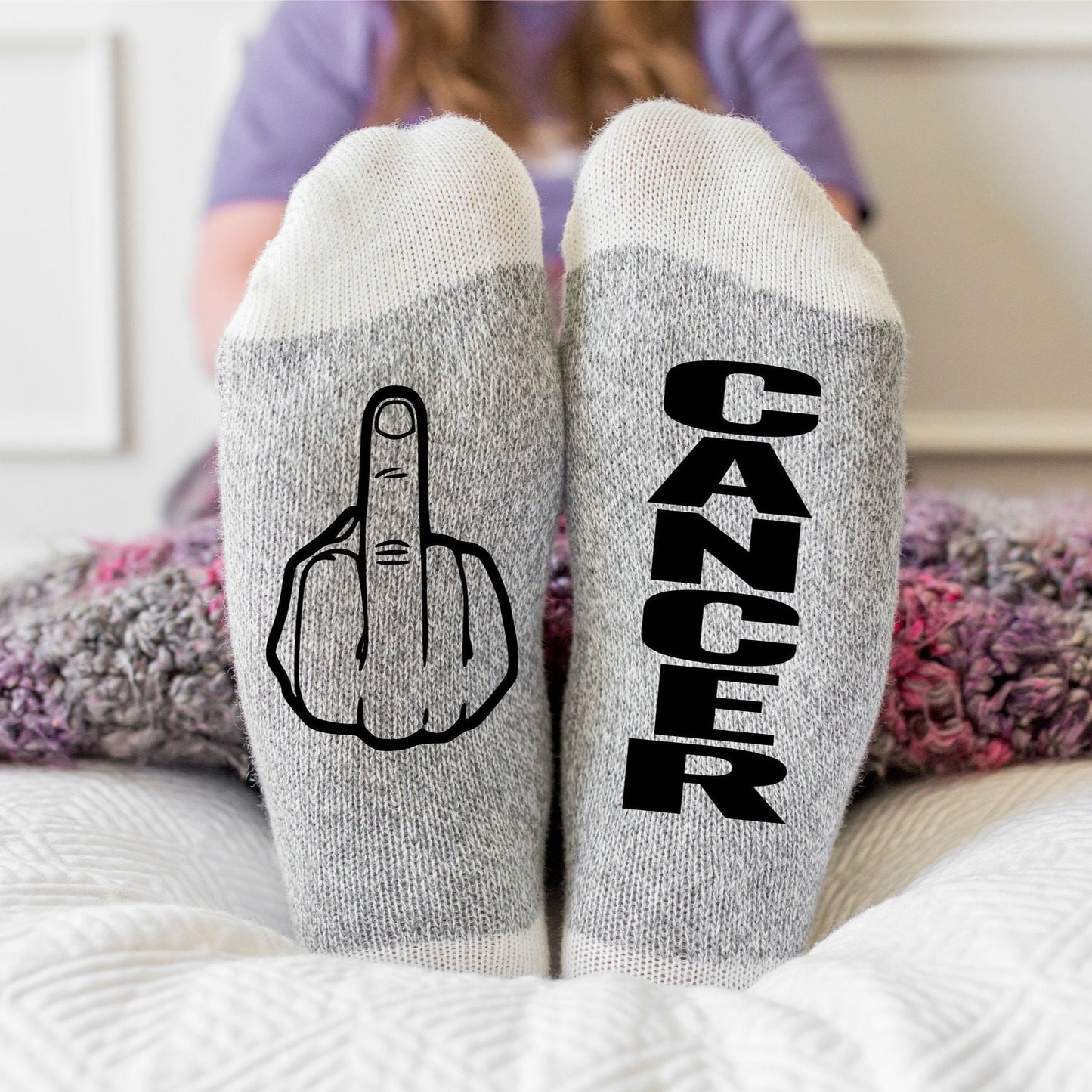 Fuck Cancer Chaussettes, cadeau de traitement de chimio