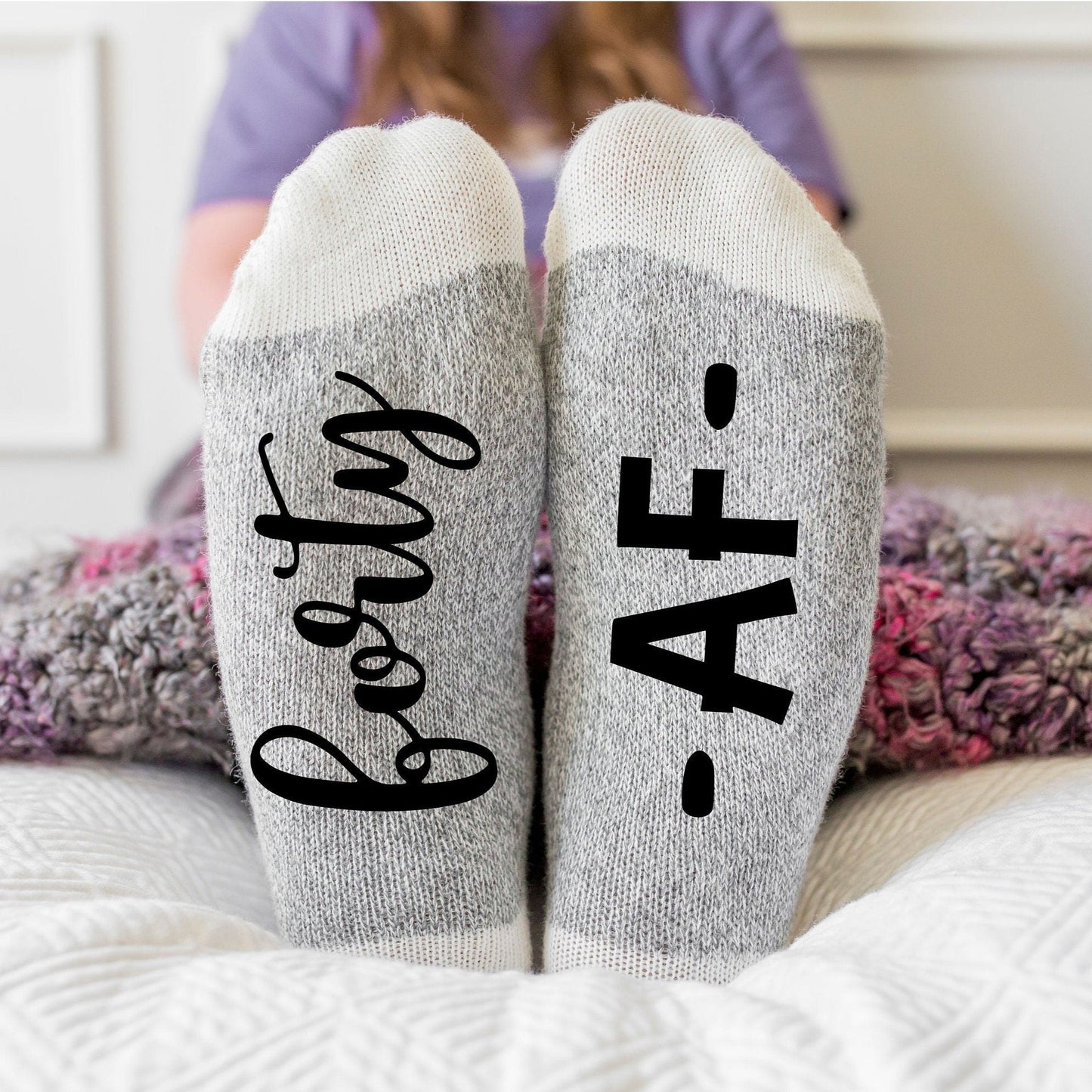 Forty AF, 40th Birthday Socks
