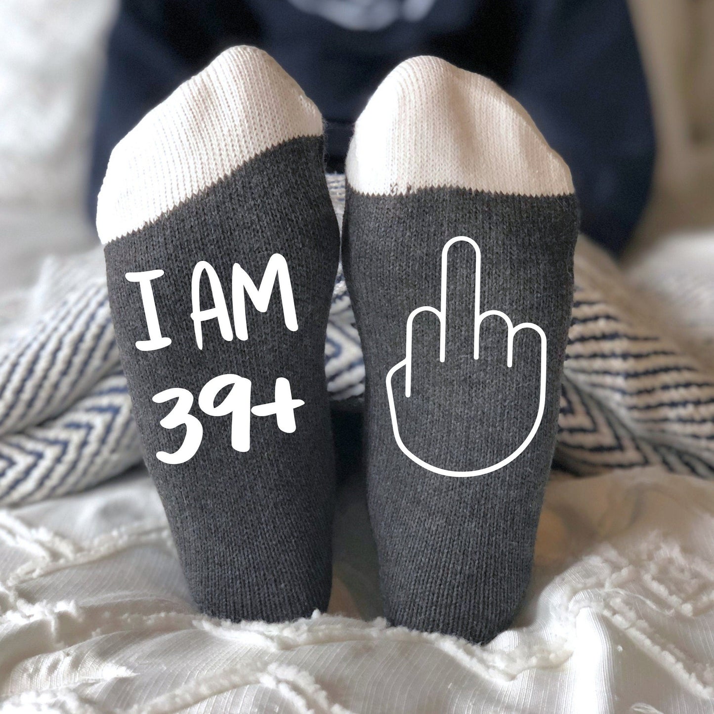 I am 39 plus middle finger socks, 40th birthday Socks