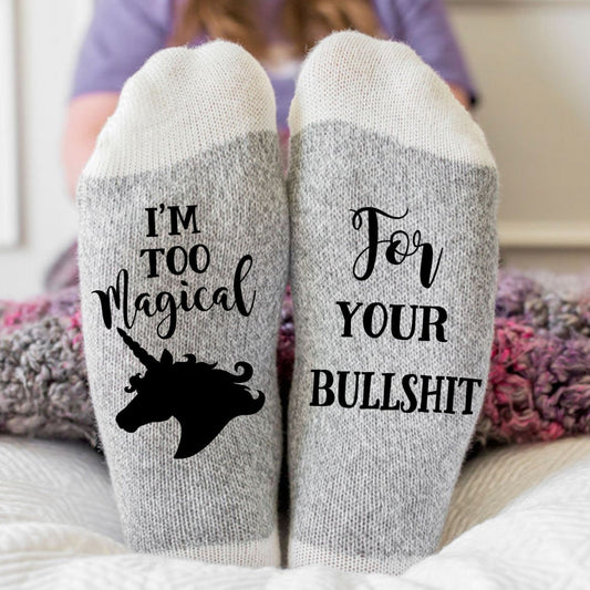 Je suis trop magique pour tes conneries de licorne Chaussettes