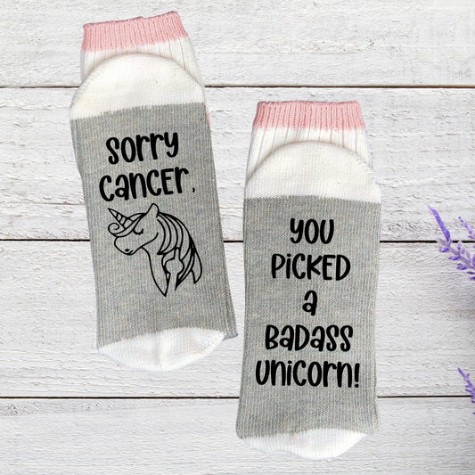 Sorry Cancer, You Picked a Badass Unicorn Socks