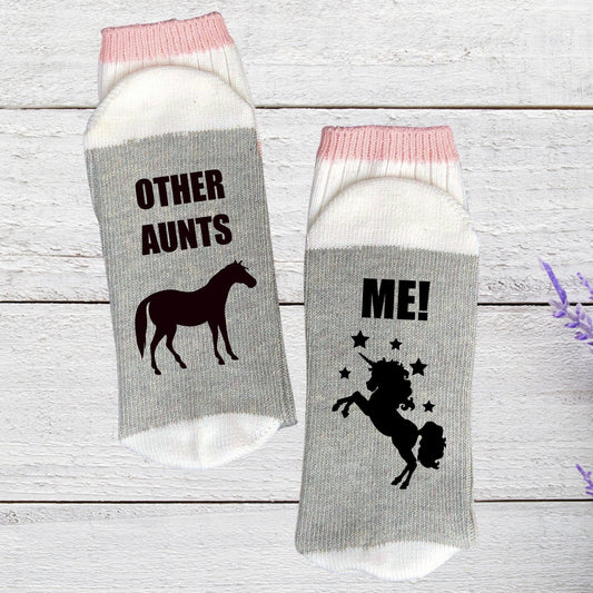 Autres tantes, moi chaussettes drôles de licorne