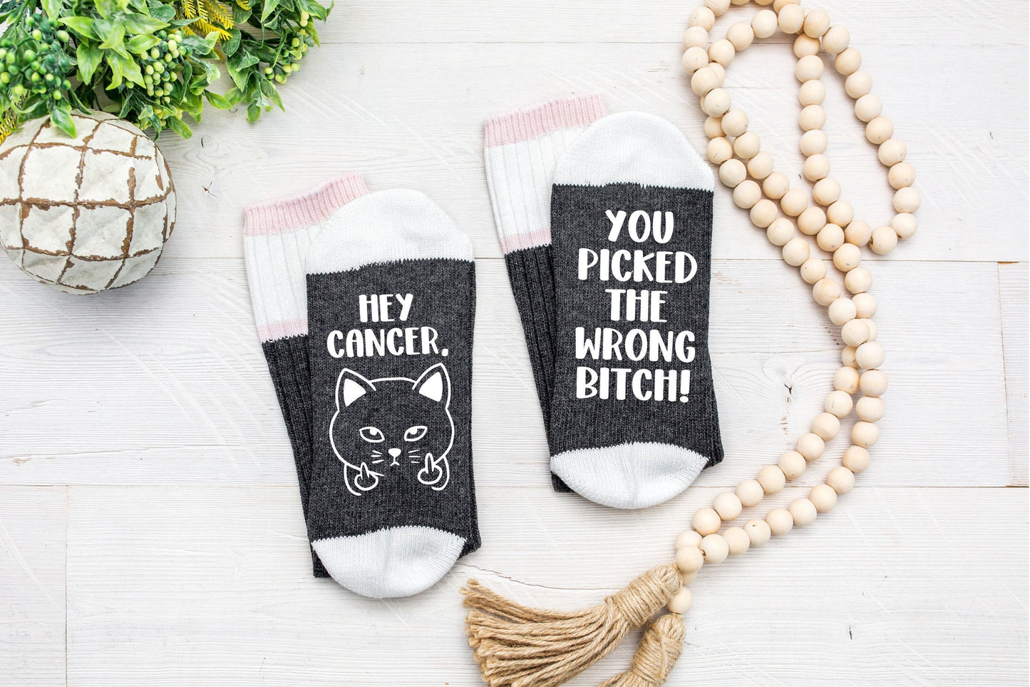 Hey Cancer you Picked the Wrong Bitch Socks, Cancer Gift, socks for chemo, Cancer gift basket gift, cancer survivor gift, chemo gift