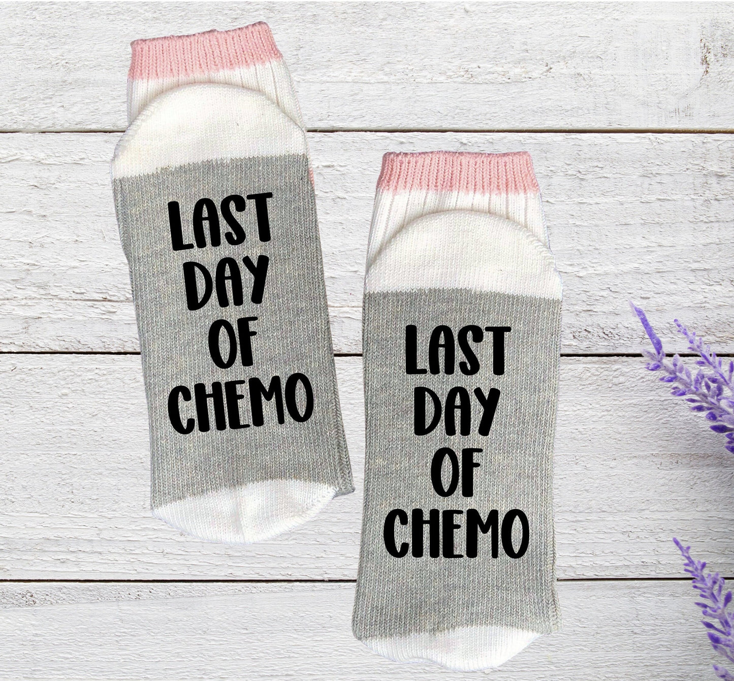 Cadeau du dernier jour de chimio, chaussettes pour le dernier jour de chimio